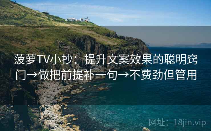 菠萝TV小抄：提升文案效果的聪明窍门→做把前提补一句→不费劲但管用