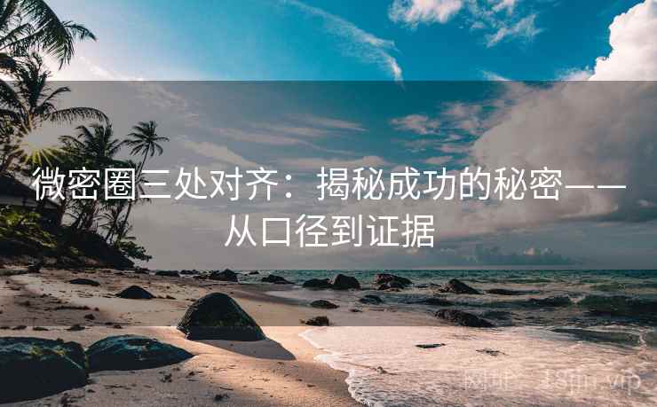 微密圈三处对齐：揭秘成功的秘密——从口径到证据