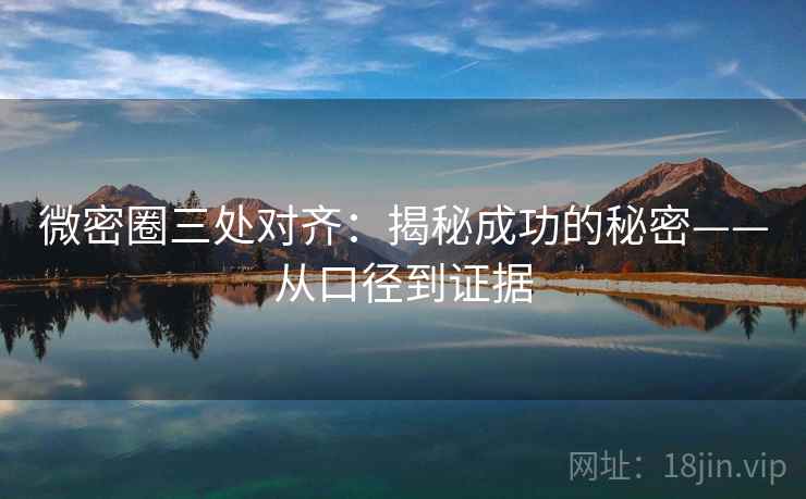 微密圈三处对齐：揭秘成功的秘密——从口径到证据