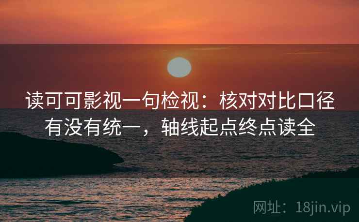 读可可影视一句检视：核对对比口径有没有统一，轴线起点终点读全