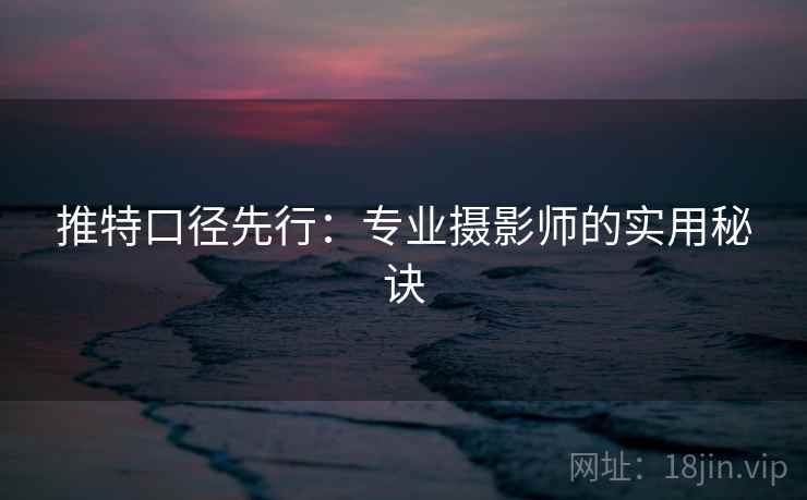 推特口径先行:专业摄影师的实用秘诀 推特口径先行:专业摄影师的实用秘诀