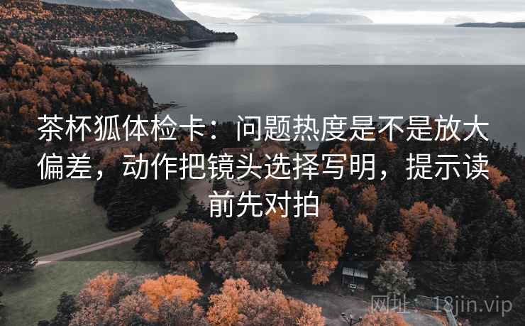茶杯狐体检卡：问题热度是不是放大偏差，动作把镜头选择写明，提示读前先对拍